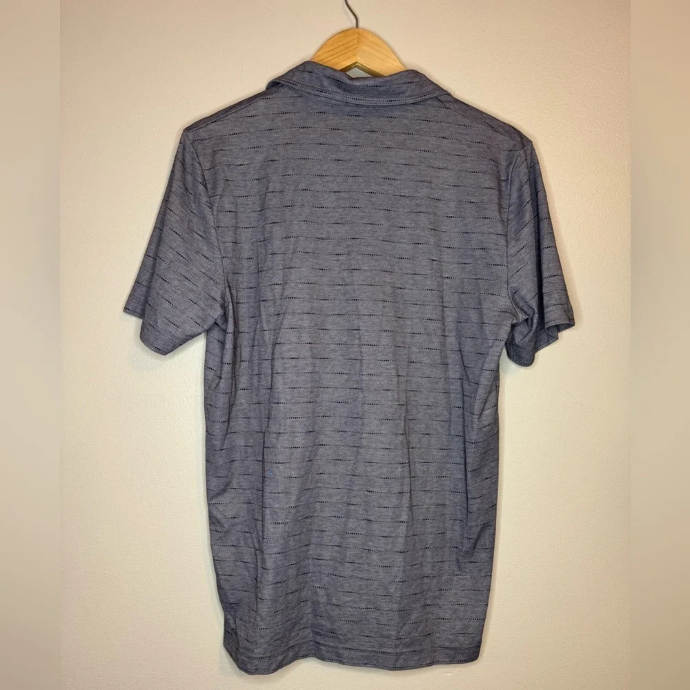 TravisMathew‎ Gray Striped Golf Polo Shirt Men's Medium